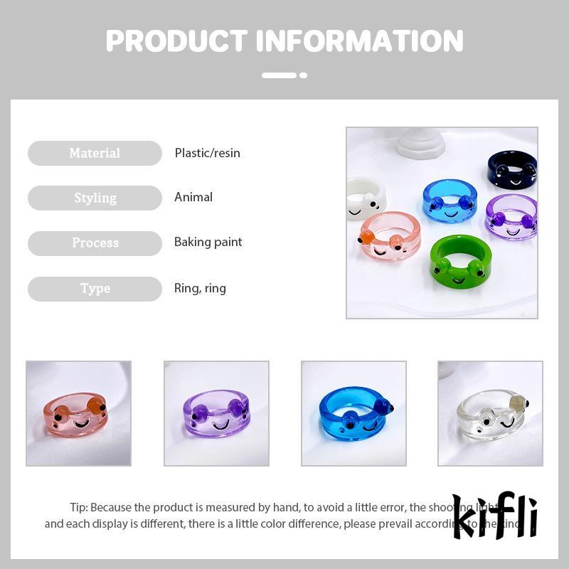 [KD] Kodok Resin Cincin Jari Cincin Kartun Hewan Lucu Kepribadian Warna-Warni