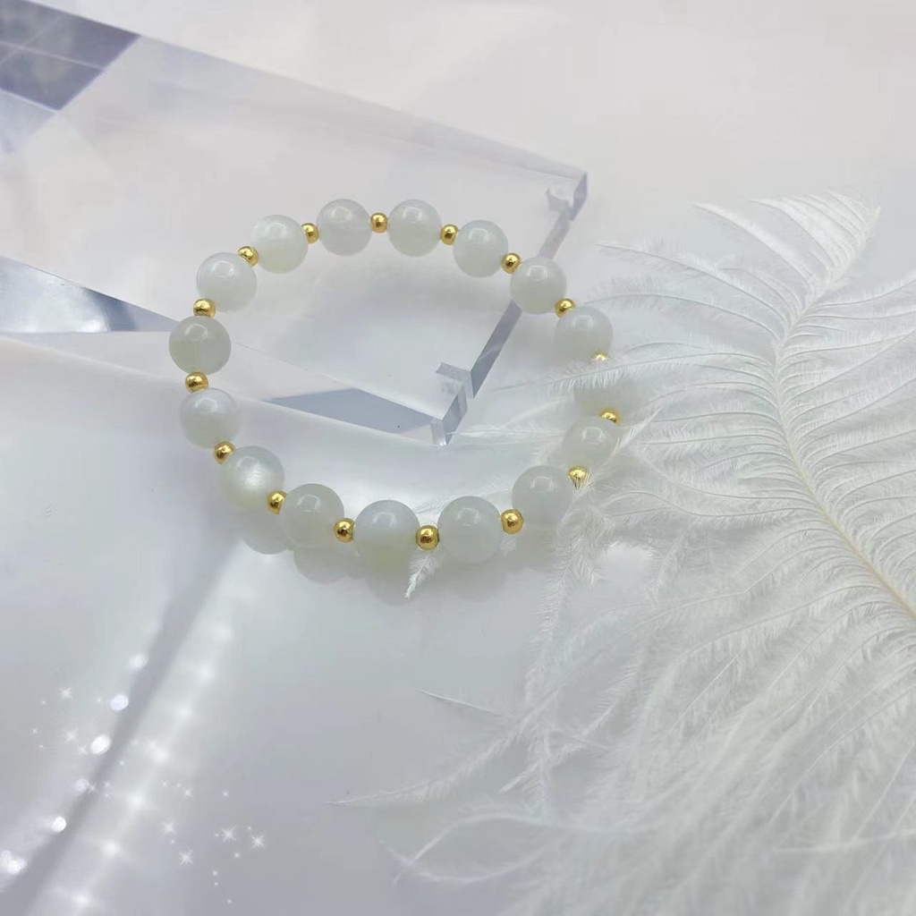 Gelang Kristal Moonstone Putih Alami Untuk Wanita