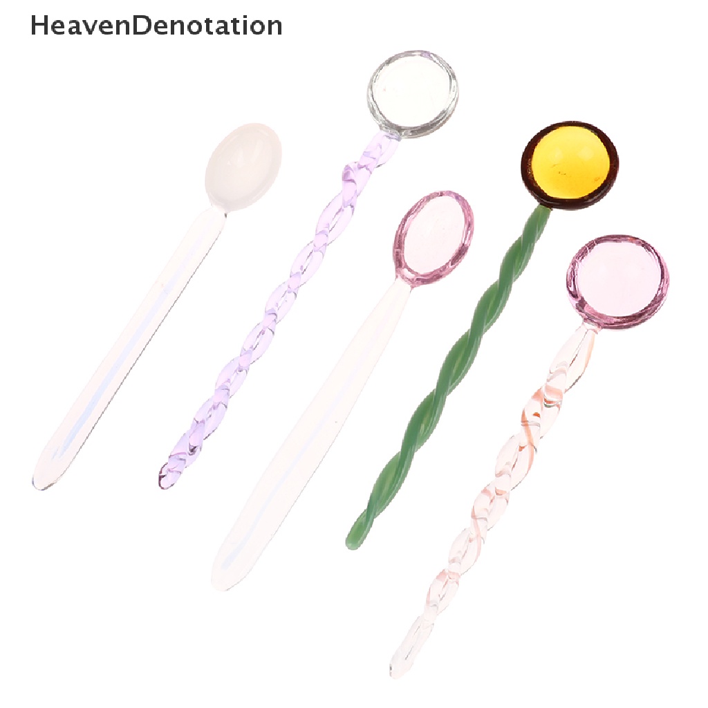 [HeavenDenotation] 1pc Sendok Pengaduk Kopi Lucu Permen Dessert Spoon Stained Glass Sendok Spiral HDV