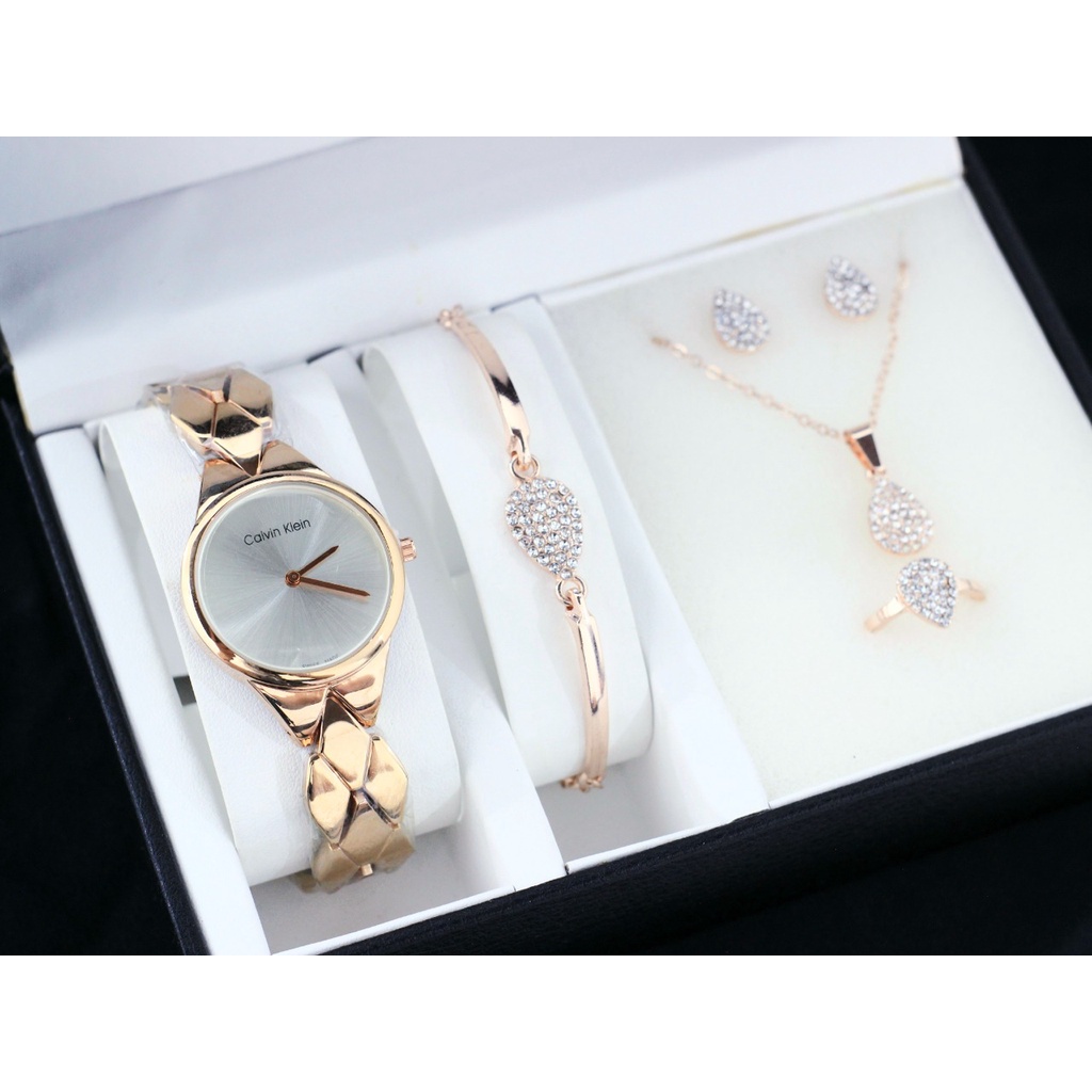 Jam Tangan Wanita Fashion W3702K Tali Rantai Free Aksesoris Box &amp; Baterai Cadangan