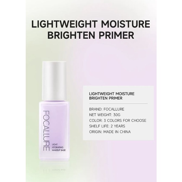 (READY &amp; ORI) FOCALLURE Light Hydrating Makeup Base FA 934 FA934