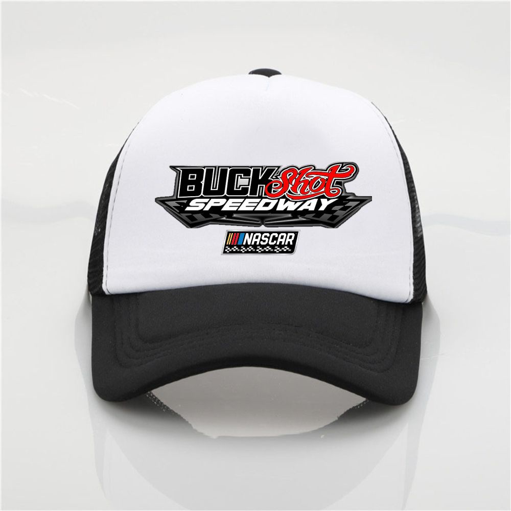Topi Nascar Hitam Putih Model Jaring Premium
