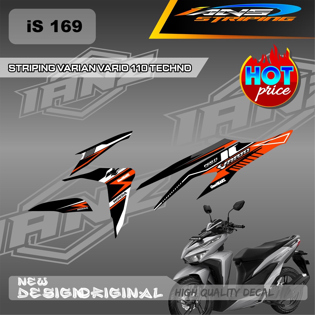 TERMURAH DECAL STIKER HONDA VARIO TECHNO 11O FULLBODY 2009-2013 / DESAIN SIMPEL / STIKER BODY VARIO 110 / STRIPING KERETA HONDA VARIO IS169