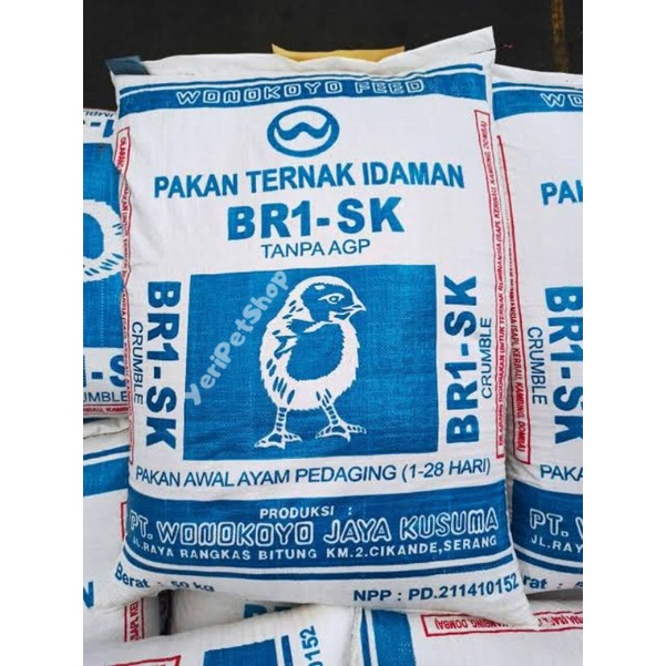 Pakan Broiler starter BR1-SK Wonokoyo 50 Kg