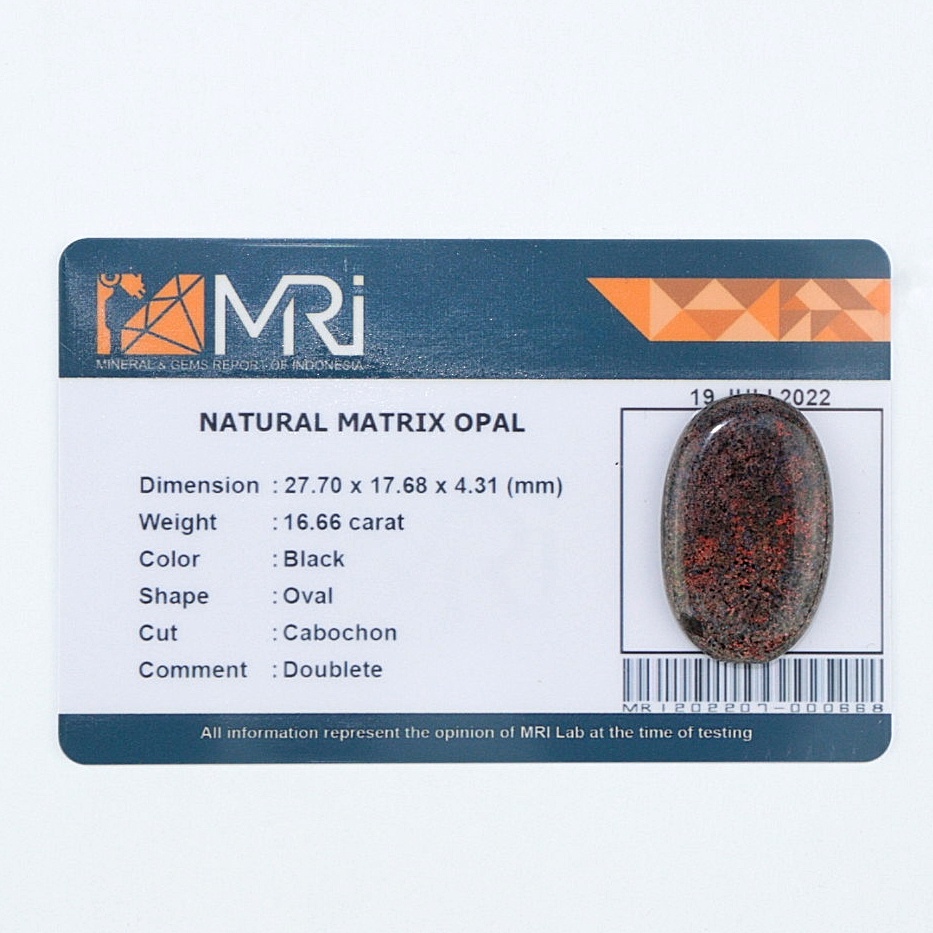 Natural Batu Akik Kalimaya Black Opal Boulder Matrix Andamooka Super Jarong Free Memo KMO3