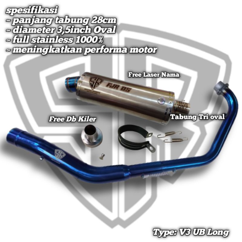 Knalpot Racing R15 Cbr150 Vixion Fu Gsx Mx Sonic Original SR Spec Racing V3 Ub Long