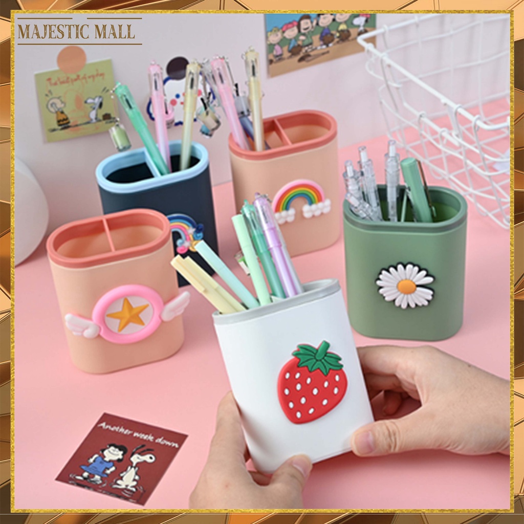 

® Tempat Pensil Dan Pulpen Serbaguna Desktop Multifungsi Pen Holder Gaya Korea Import COD