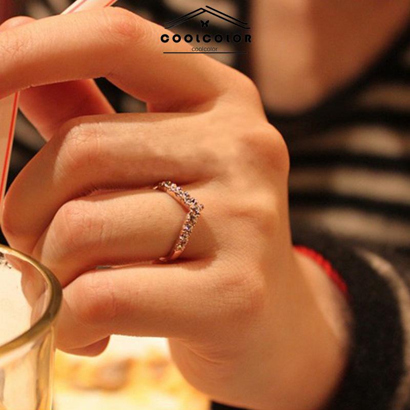 COD❤️Cincin Model Simple Cincin V Shape Ring Fashion Gaya Korea Simple- cl