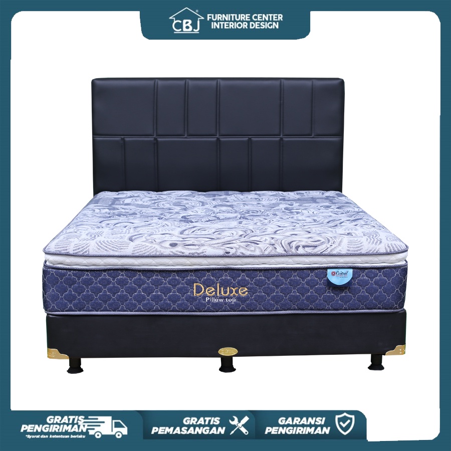 Central Kasur Springbed Deluxe Single Pillow Top - Full Set Aspen - Khusus Jabobetabek