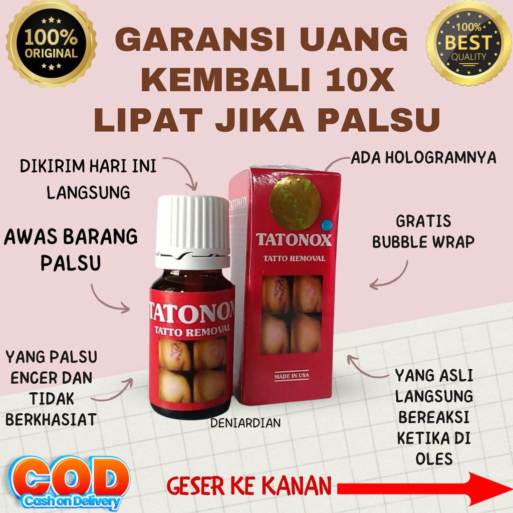 (BAYAR DI TEMPAT) Cara Menghilangkan Tato atau Tattoo dengan Tattonox Obat Penghilang Tatto Permanen