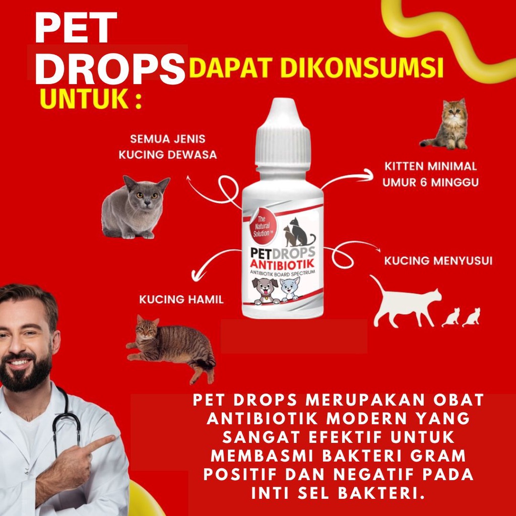 Obat Antibiotik KUCING Infeksi Percernaan Dan Pernapasan PET DROPS FEZONE