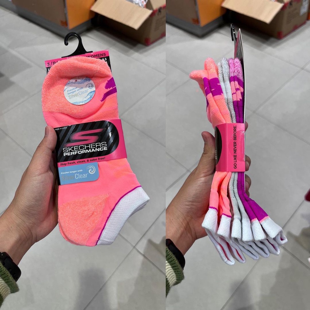 Kaos Kaki Skechers Wmn 3Pk Extended Terry Low Cut Original