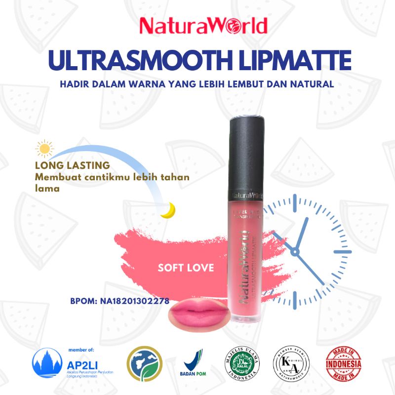 NATURAWORLD ULTRASMOOTH LIPMATTE || SHADE SOFT LOVE