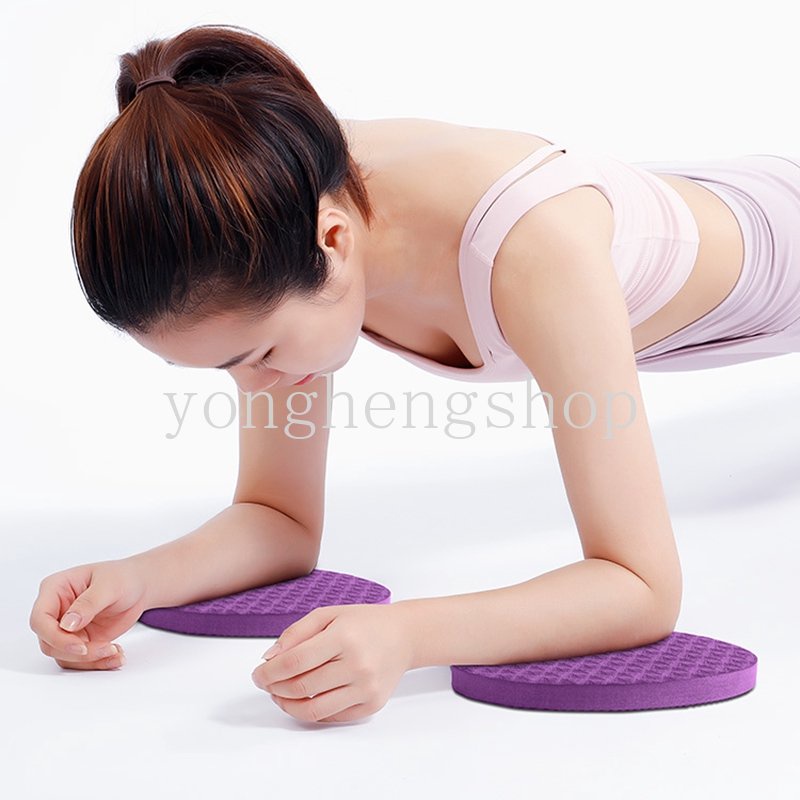 2pcs/set Round Knee Pad Yoga Mats Travel Portable Fitness Olahraga Pad Siku Pergelangan Tangan Bantalan Pelindung Non Slip TPE Mat Flat Support Pads