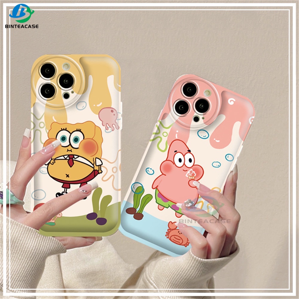 Oppo A77S A57 A16 A16K A17 A5S A12 A3S A12E A92 A52 F1S A53 A33 A31 A9 A5 A15 A15S A54 F9 C1 A11K SpongeBob Dan Patrick Star Airbag Phone Case Binteacase