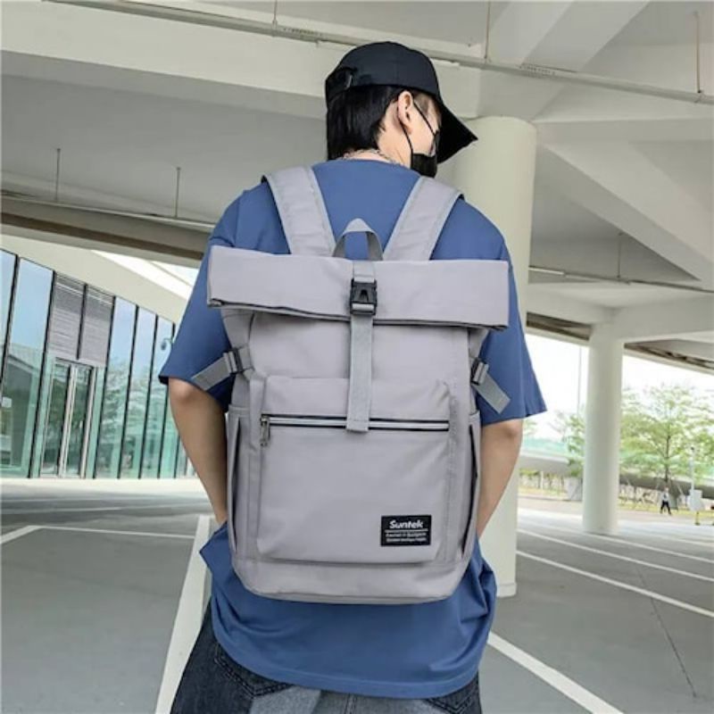 Tas Ransel Pria Wanita Backpack Laptop Canvas Sekolah Casual Anti Pencurian