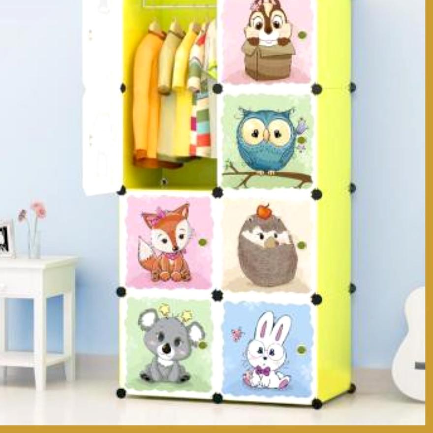 ☆ Lemari Plastik 8 Pintu Karakter Lemari Portable - Lemari Pakaian Serbaguna  ✩