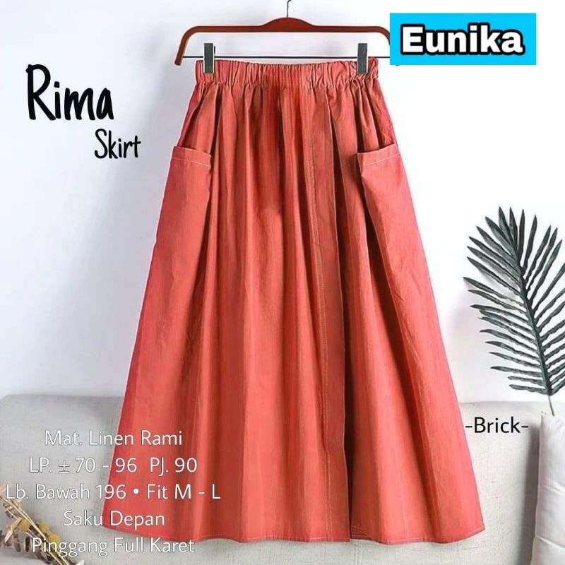 RIMA KINARA SKIRT PILOS || ROK POLOS LINEN RAMI