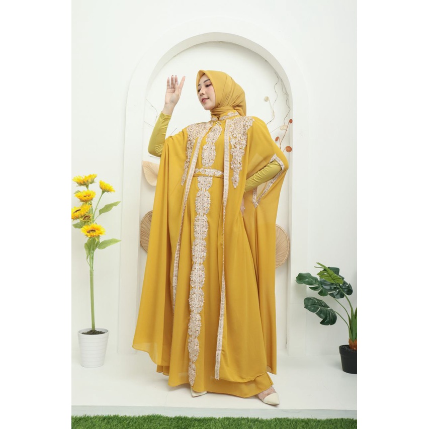 Kaftan Wanita Lebaran | Kaftan Putih Premium | Kaftan Jumbo Mewah Pesta | Kaftan Premium Import | Ka
