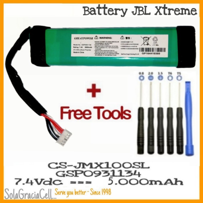 Best Seller Batre / Battery Jbl Xtreme / Extreme - Gsp0931134 - 7.4Vdc