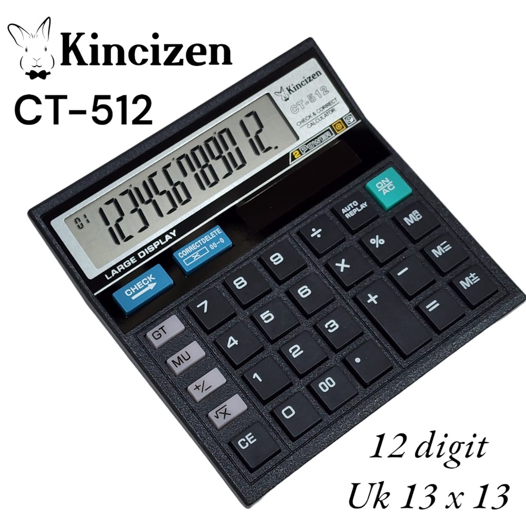 

Kalkulator Calculator KINCIZEN CT-512 12Digit CT 512 12 Digit HITAM CALCULATOR