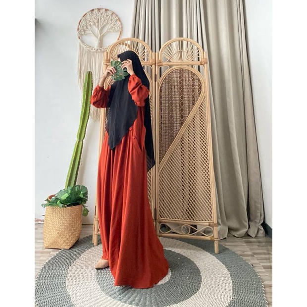 BASMA ABAYA || Abaya POLOLINEN Premium Import Polos Bigsize || PB 140 cm