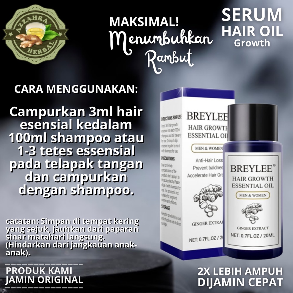 Serum Penumbuh Rambut Botak Rontok Genetik / Minyak Penumbuh Rambut - BREYLEE Hair Growth