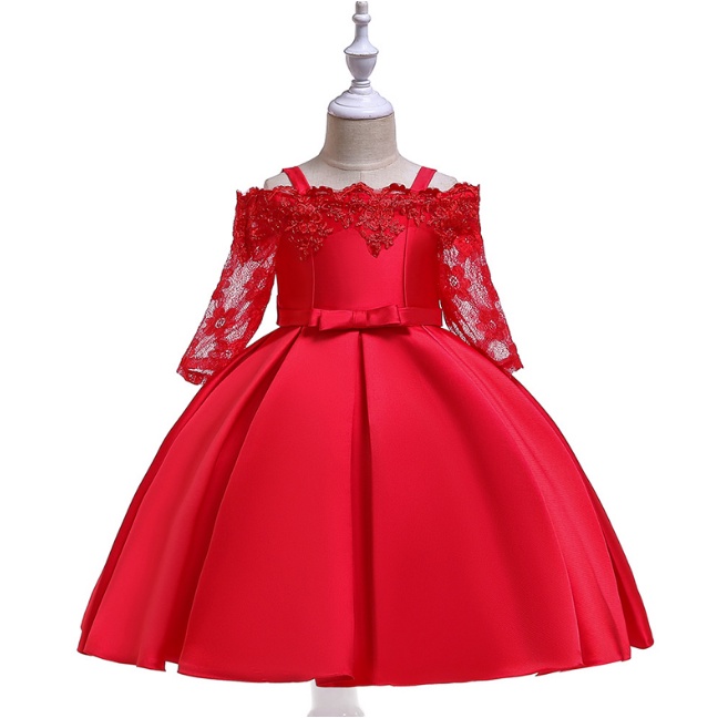 Gaun Malam Lengan Panjang Mewah Gaun Pengantin Selebriti Pesta Anak-anak Vestido Bunga Gadis Gaun Pesta Putri Elegan