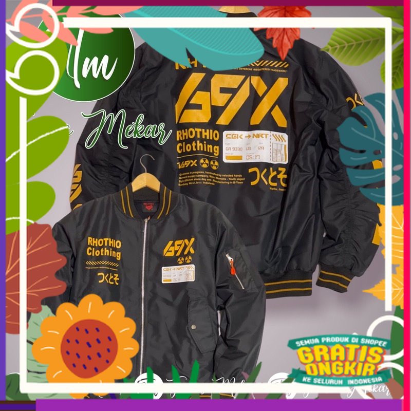 JAKET BOMBER TASLAN PARASUT FULL SABLON BRAND ROTHIO / white light