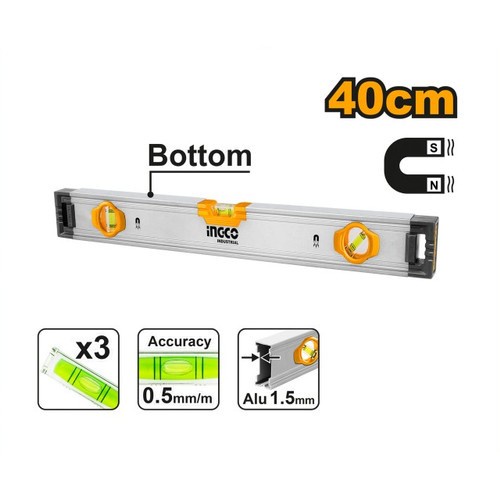 INGCO Spirit Level With Powerfull Magnet Waterpass Panjang 40 cm