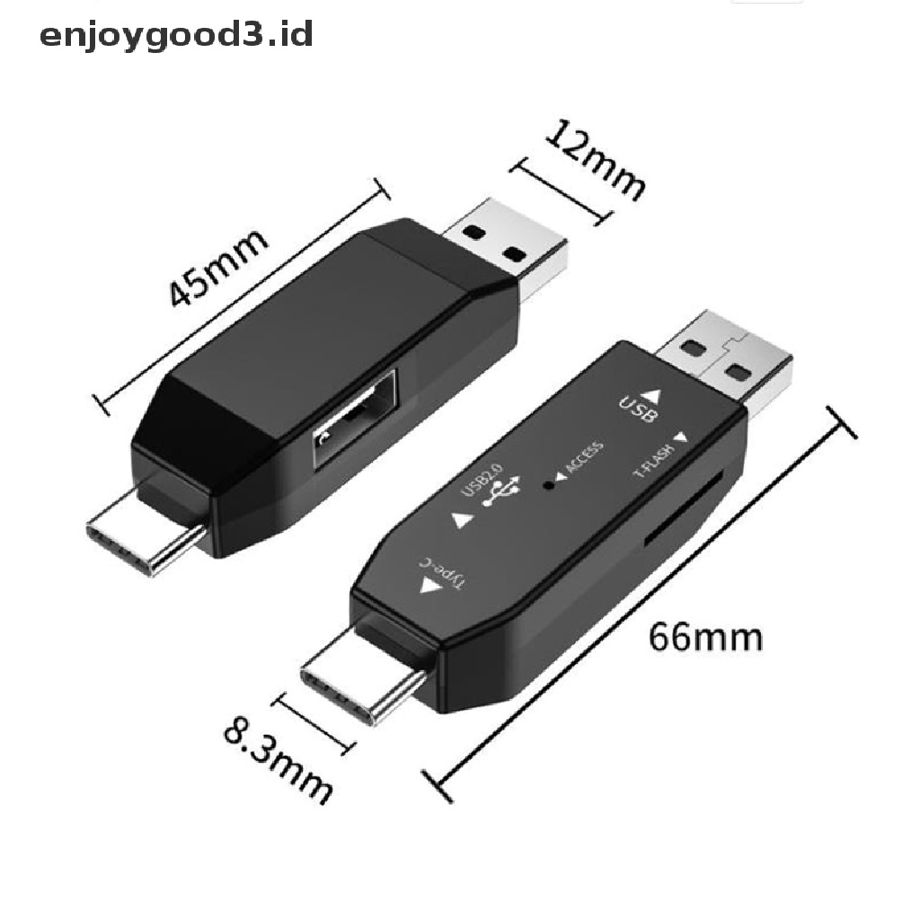 【 Rready Stock 】 Mini USB2.0 Type-C Card Reader Card Reader with USB interface For Phone Computer Smart Memory Cardreader （ ID ）