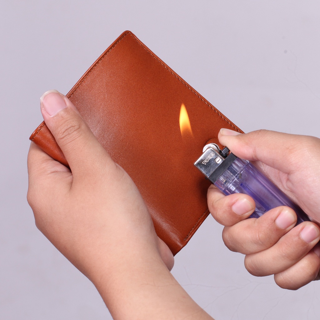 Dompet Kartu Pria Lipat Kulit Asli Original KULIT SAPI Kualitas Terbaik DE01