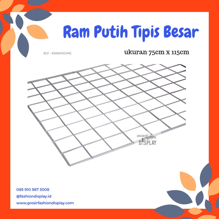 Poo Besi Ram Putih Tipis Ukuran 75 X 115