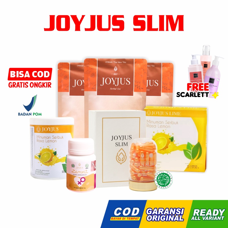 Joyjus Slim [COD] Paket Kapsul Fiber Zemfit Vitamin Collagen Minuman Pelangsing Jus Halal BPOM