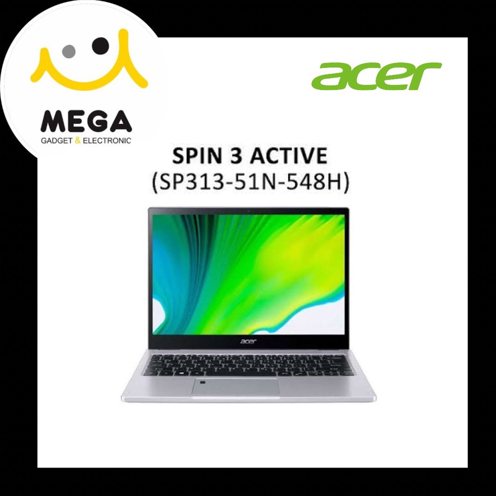 Laptop Acer Spin 3 SP313-51N-548H 8GB + 512GB SSD Garansi Resmi Acer Indonesia