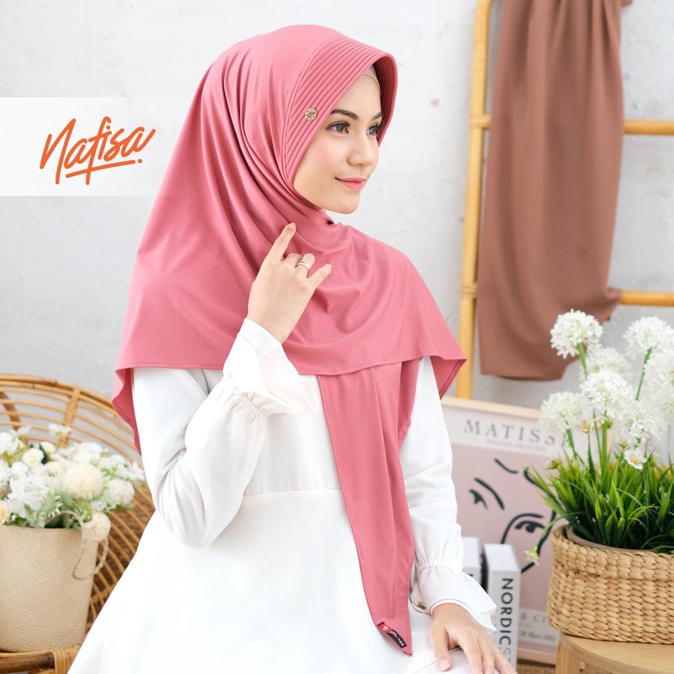 TERPERCAYA Jilbab Instan Belah ah Nafisa DAVIRA | Hijab Instan Bergo Pad Kecil Kerudung Segitiga Khi