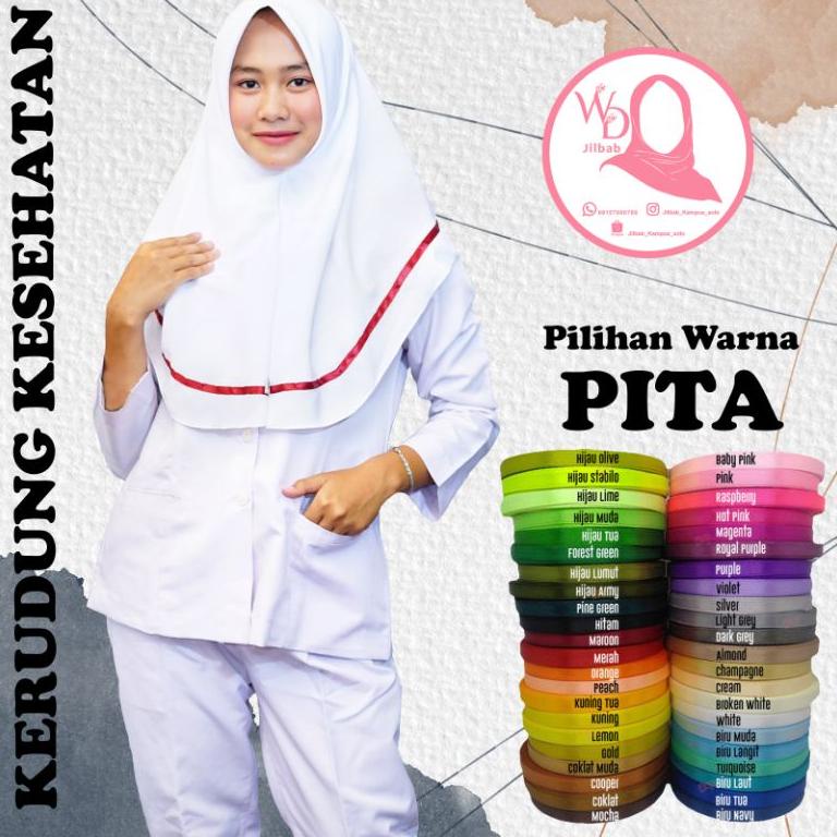 NEW STOCK Jilbab kesehatan instan wois biasa/Perawat/Bidan/Rekam medis/Bisa request warna pita bisba