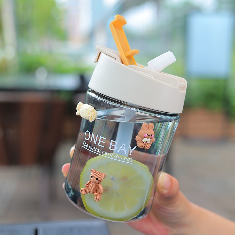 【COD】 Aesthetic Drinking Bottle/ Tumbler Cup Kopi/Tumbler Botol Minum Aesthetic/Aesthetic Drinking Bottle/Botol Air Minum Kantor 450ML