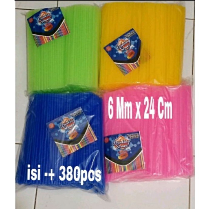 SEDOTAN LIMUN  6 mm x 24 Cm NON STERIL (BERKUALITAS) (Warna RANDOM) 1Pack 380pcs