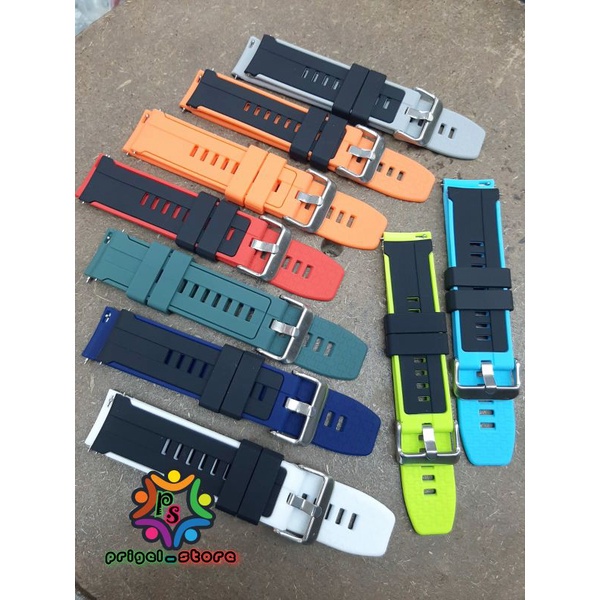 Strap Tali Jam Tangan karet Silikon Soft Slim 20mm 22mm Zv Quick Release