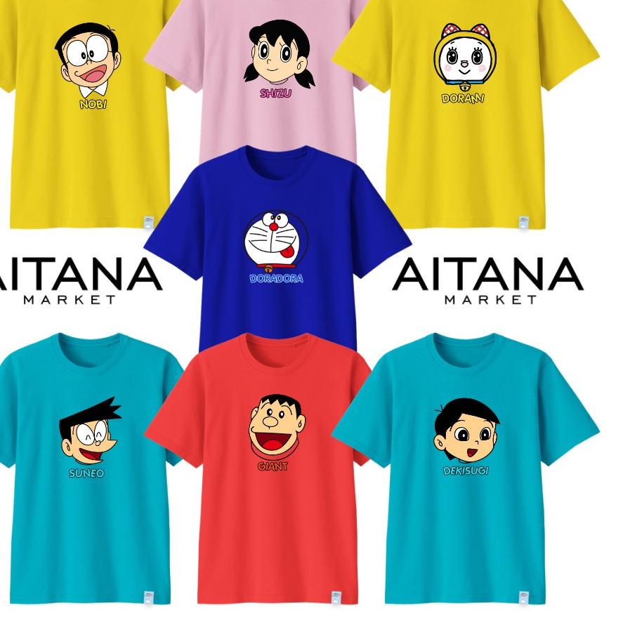 ✔ Baju Kaos Doraemon Nobita Shizuka Giant Suneo Dorami Dekisugi Untuk Bayi dan Anak Katun Combed 30s