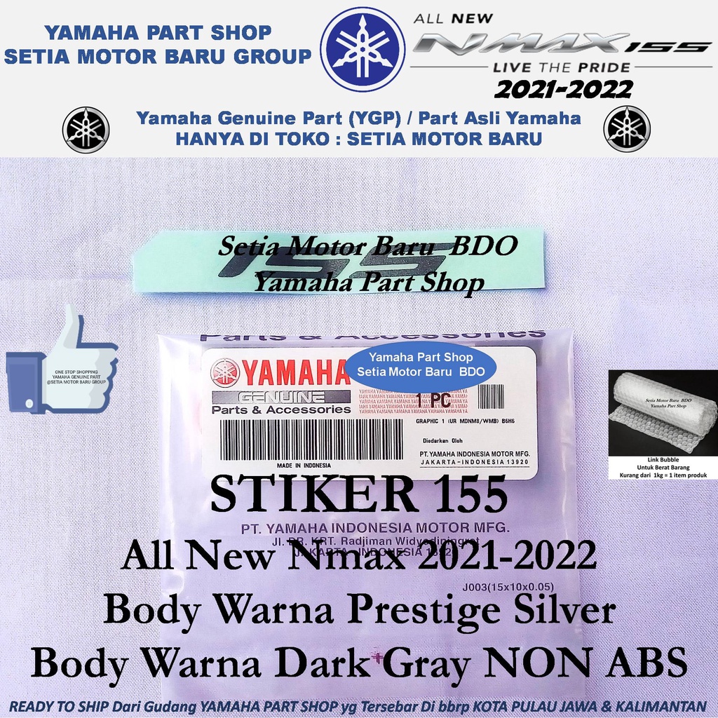 Stiker Logo 155 Body Warna Prestige Silver Dark Gray All New Nmax N Max 2021 Asli Yamaha Bandung