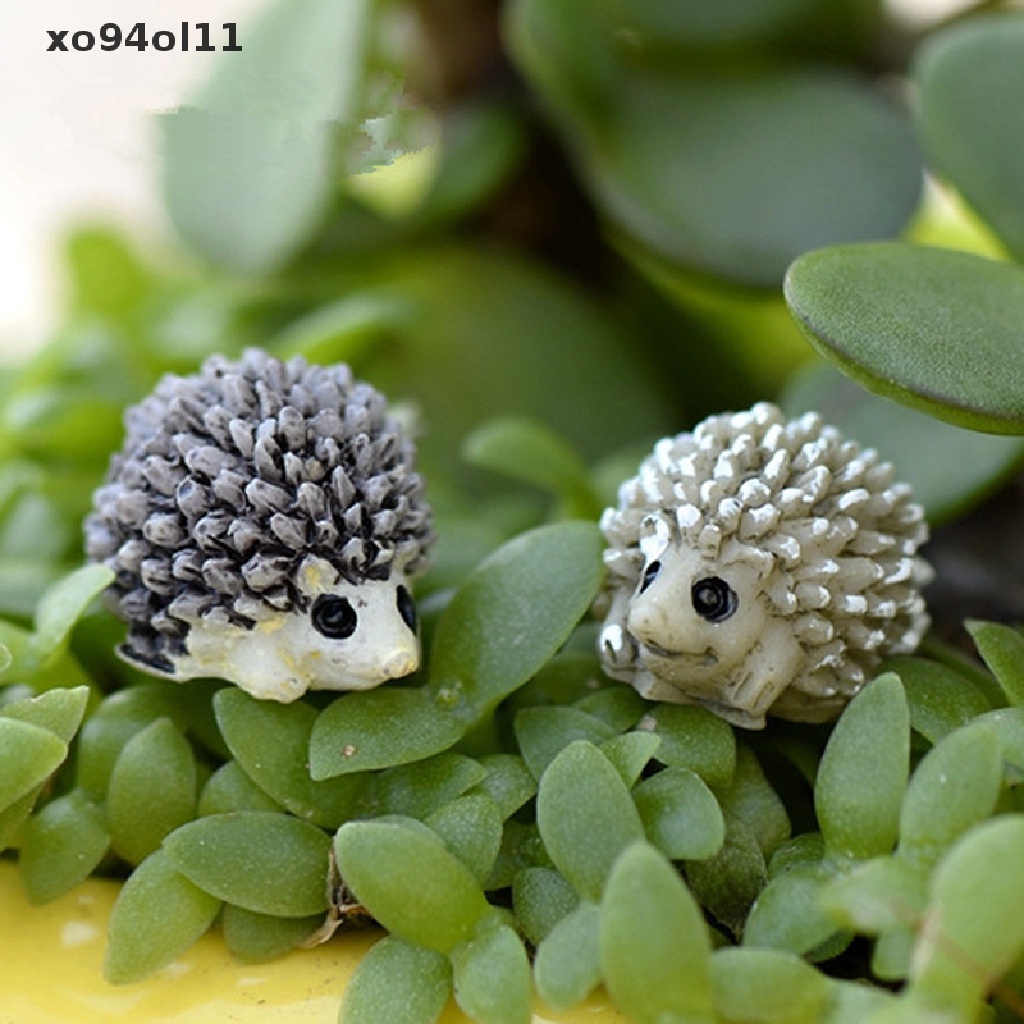 Xo Hot Mini Miniatur Hewan Landak Kecil Lanskap Mikro Rumah Boneka Resin DIY Ornamen Taman OL