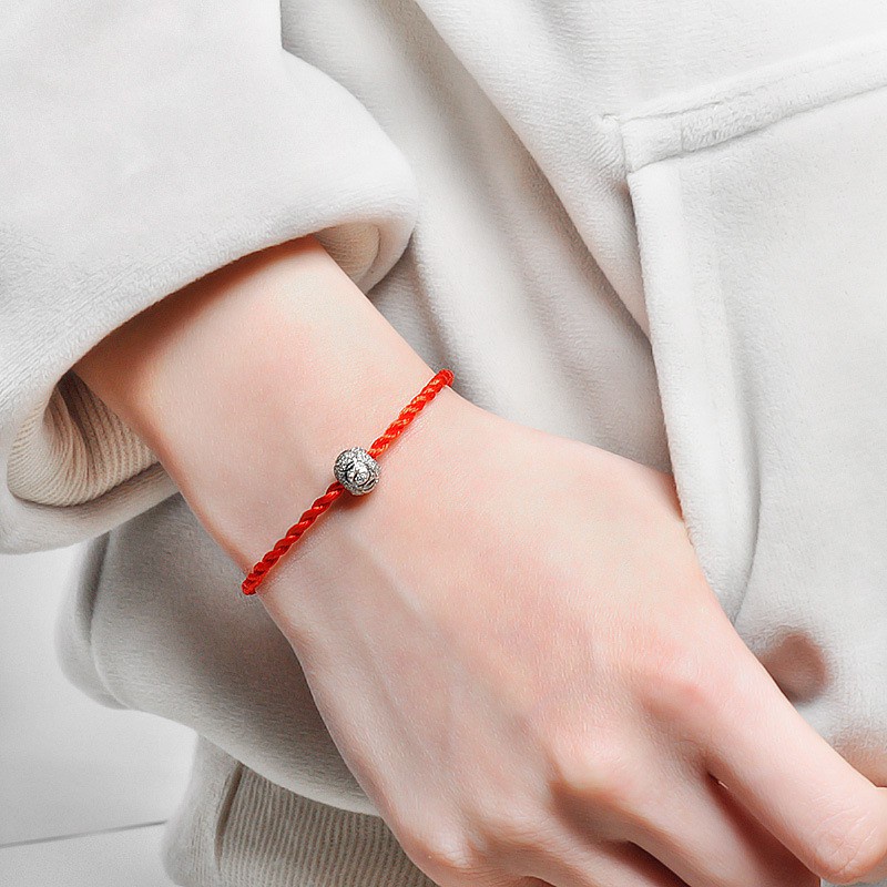 Gelang Untuk Wanita | Tali Warna Merah | Good Luck Goofy Gelang Tangan Rantai Aksen Mutiara Imitasi Warna Merah Untuk Wanita