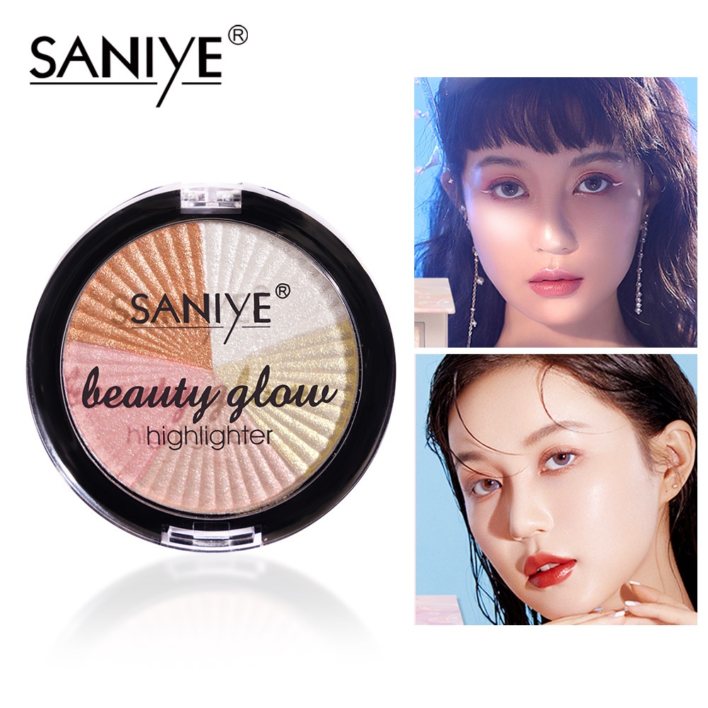 [100%ORIGINAL] SANIYE 5 Warna Shimmer Wajah Highlighter Dan Eyeshadow Palette Profesional Makeup E0155