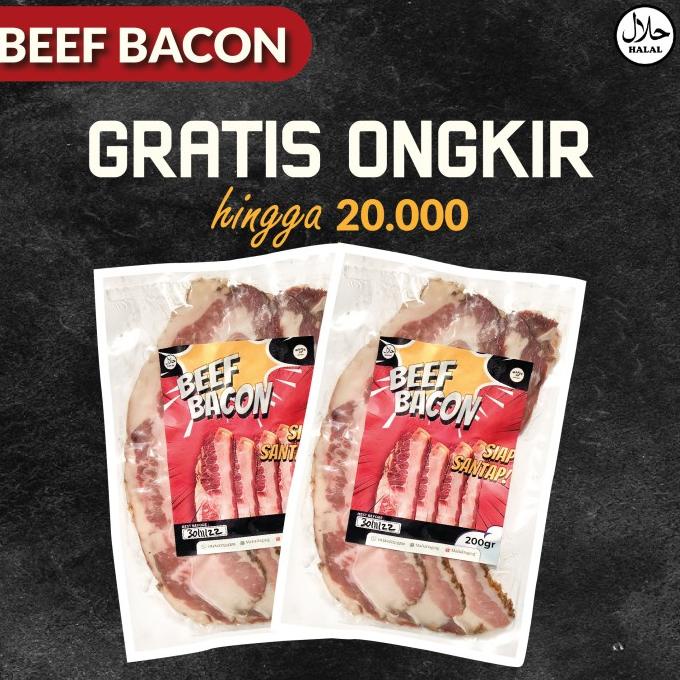 

Smoked Beef Bacon / Daging Asap USA Halal / Thin Sliced Beef Bacon TERLARIS