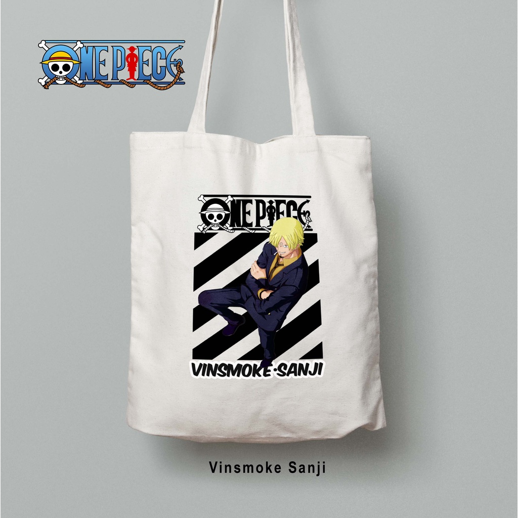 Totebag Anime One Piece Luffy Zoro Sanji Tote bag premium Totebag zipper totebag velcro