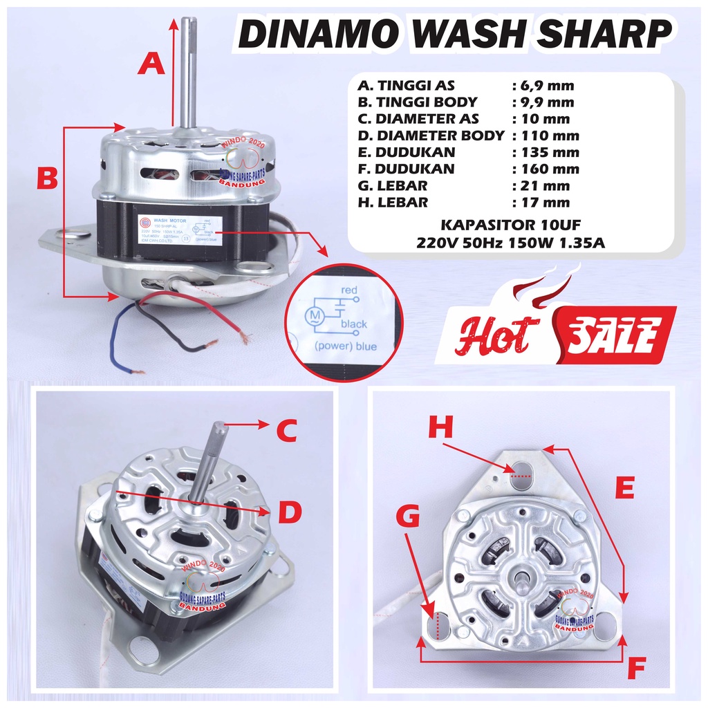 DINAMO WASH MESIN CUCI SHARP |TERMURAH DINAMO PENCUCI MESIN CUCI SHARP | DINAMO PEMBILAS MESIN CUCI SHARP-WINDO