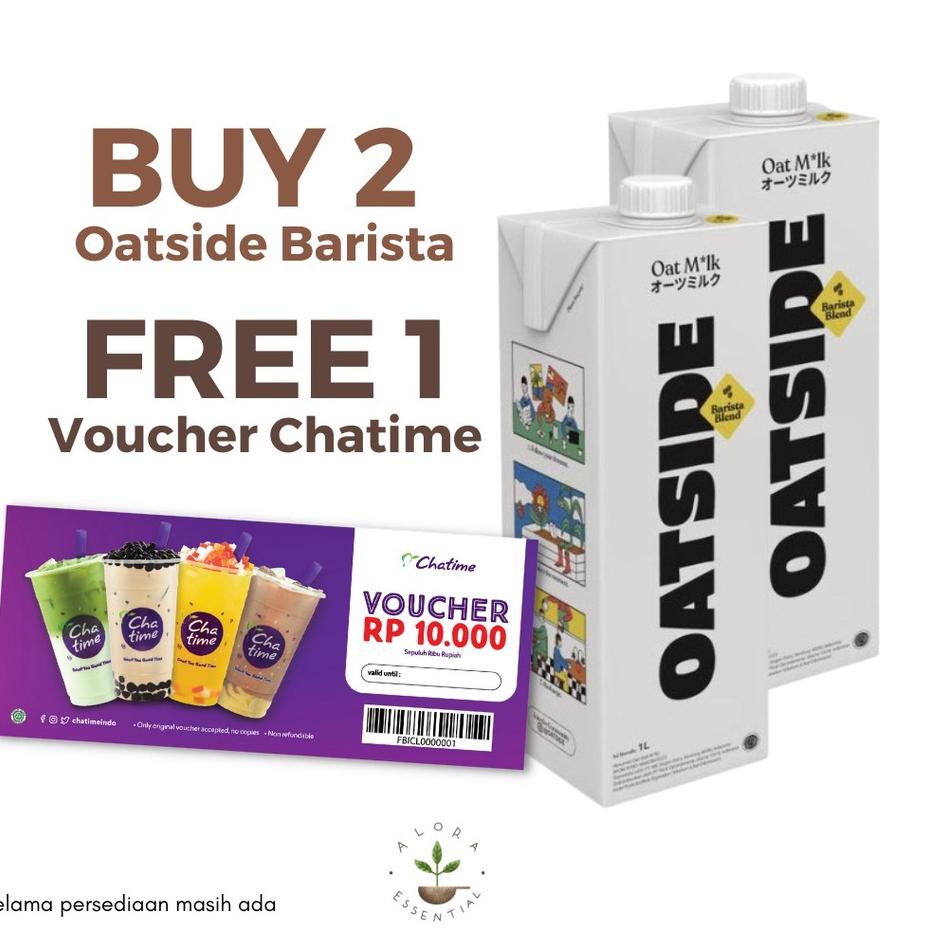 

℮ Oatside Barista Oat Milk 1L - Susu Oat Gandum Lactose & Dairy Free ➭