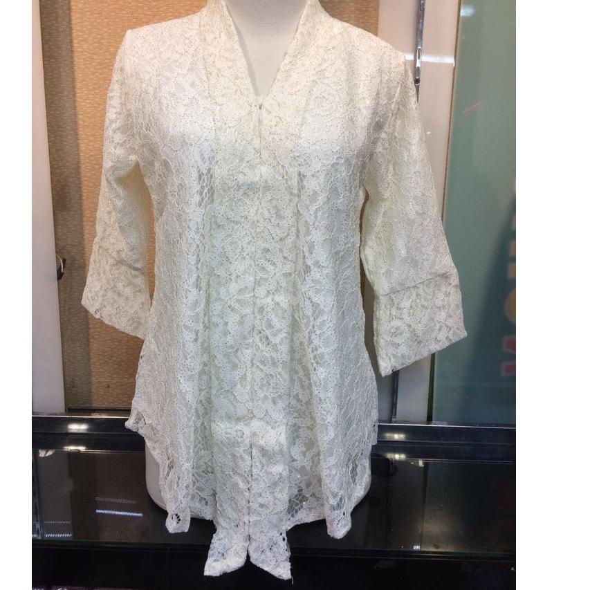 ➽ Kebaya Modern Atasan Floy Brukat Putih dan Lainnya ֍